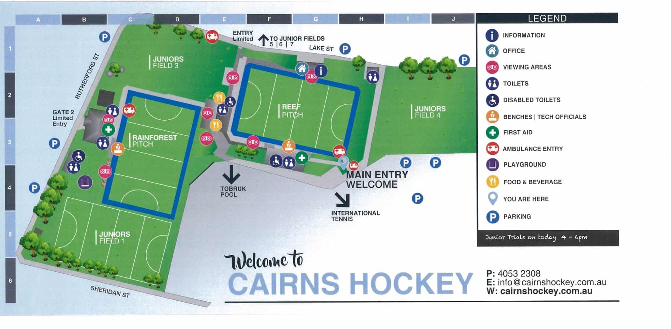 Cairns Hockey facilities Map